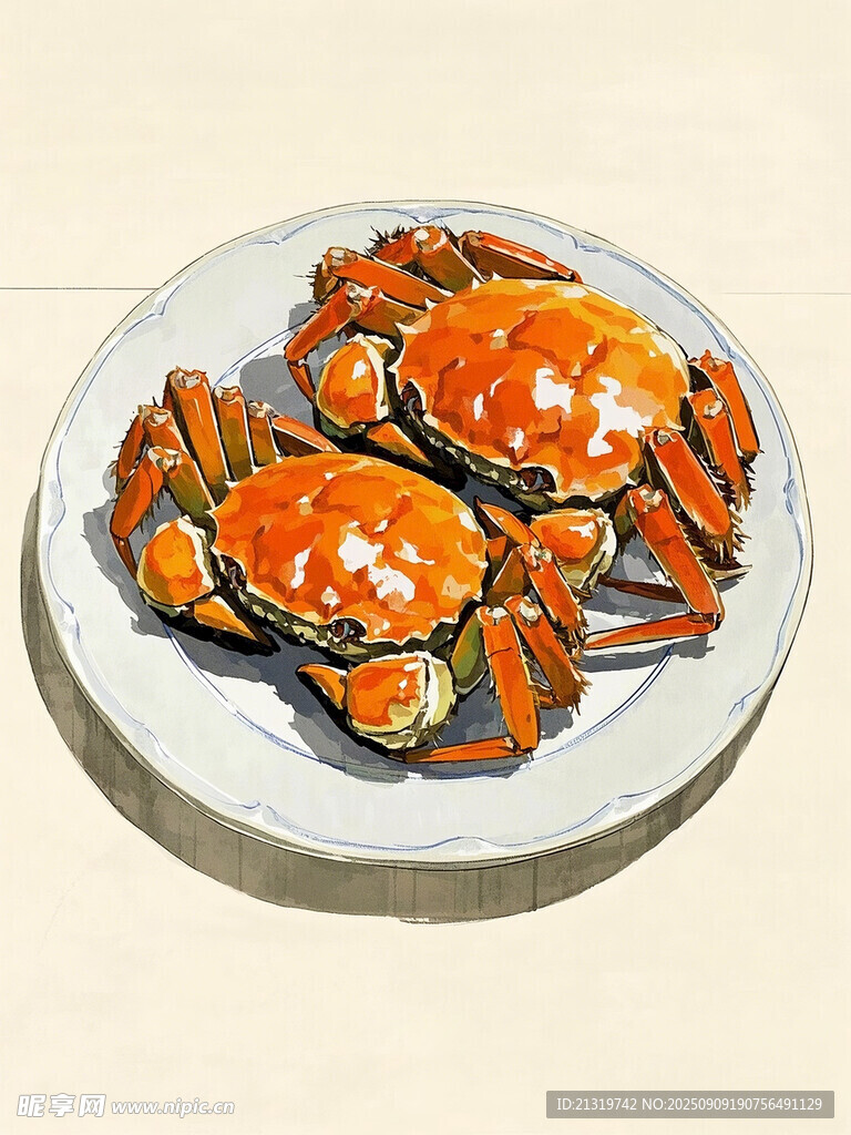 大闸蟹插画
