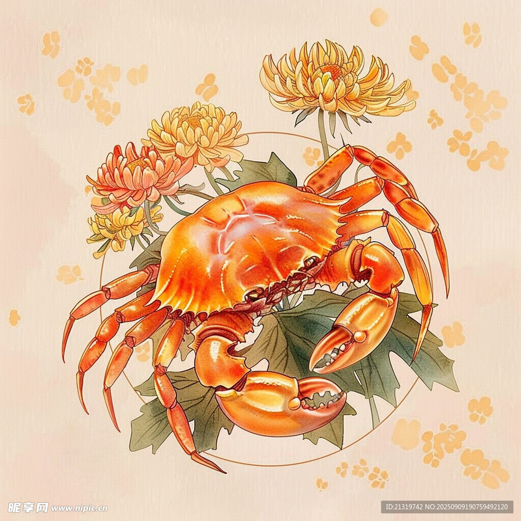 大闸蟹插画