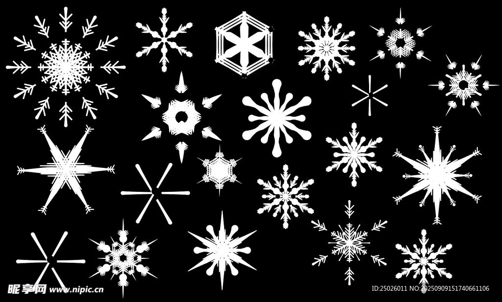 多样雪花图案集合