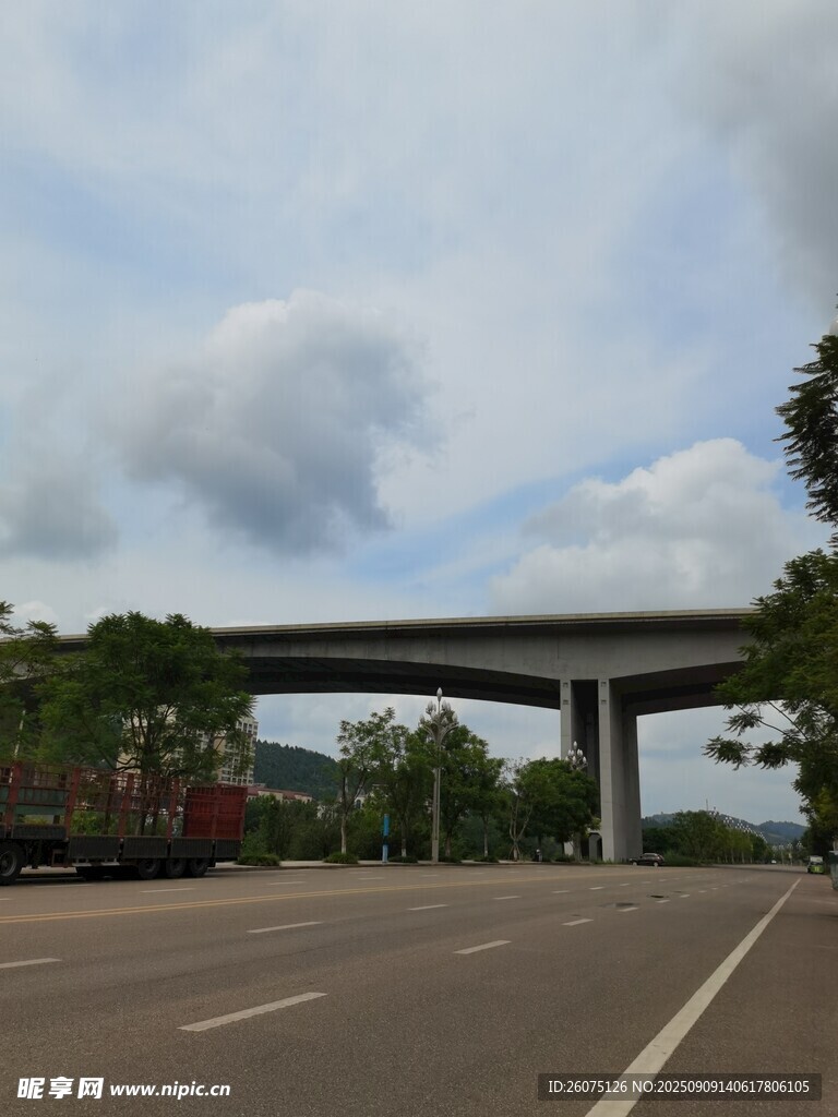 公路上的高架桥景观
