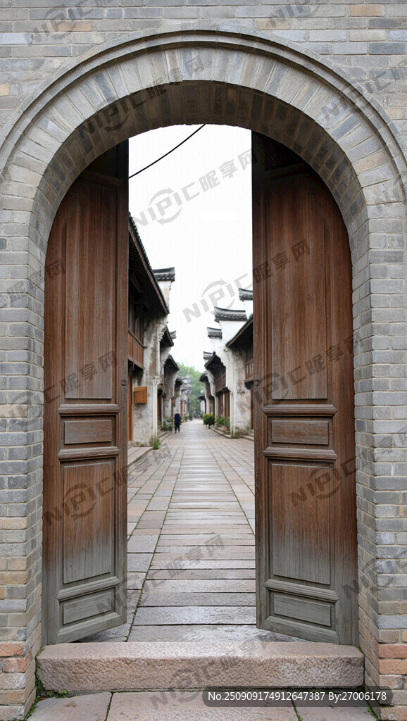 明国时期拱形木门