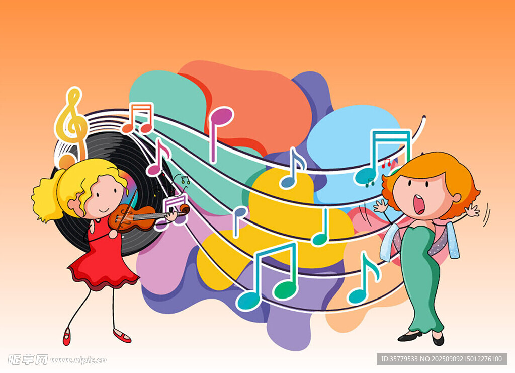 儿童音乐插图