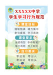 中学学生学习行为规范海报