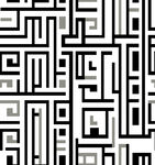 黑白几何迷宫图案设计