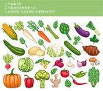 多彩蔬菜插画集合