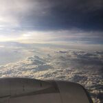 高空俯瞰云海与飞机机翼