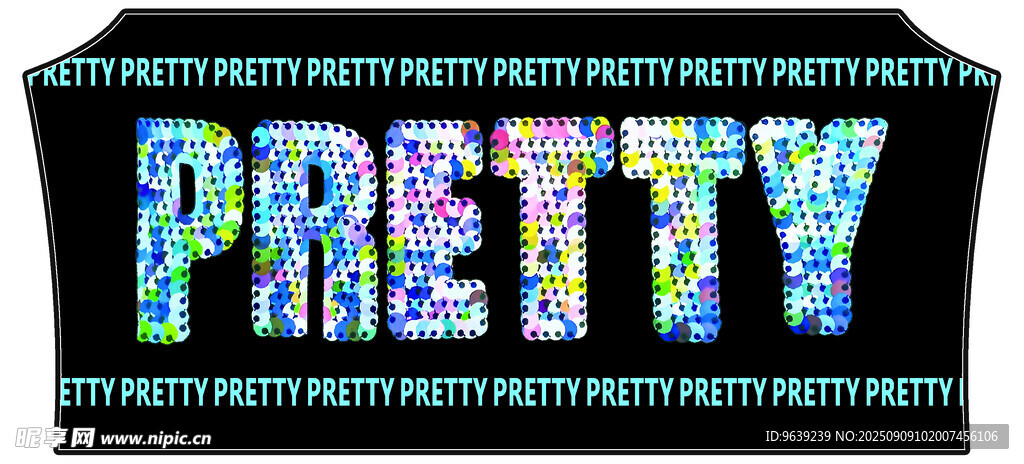 彩色字母装饰PRETTY字样