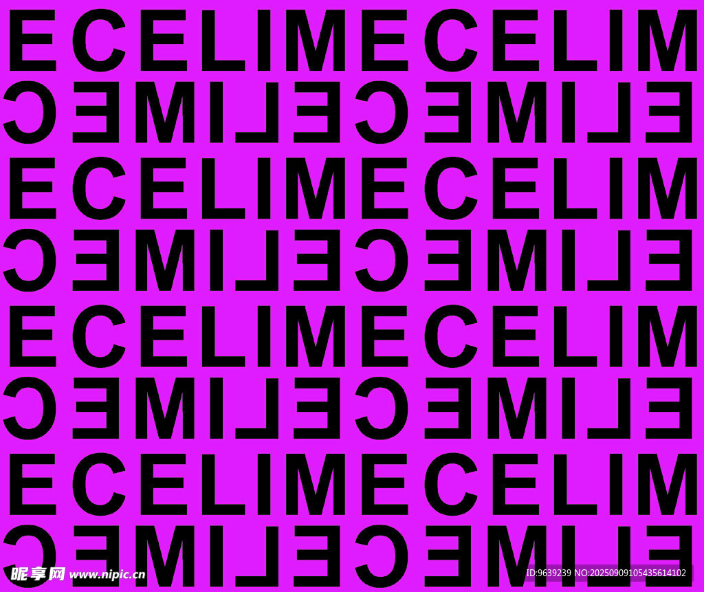 紫色重复字母CELI图案