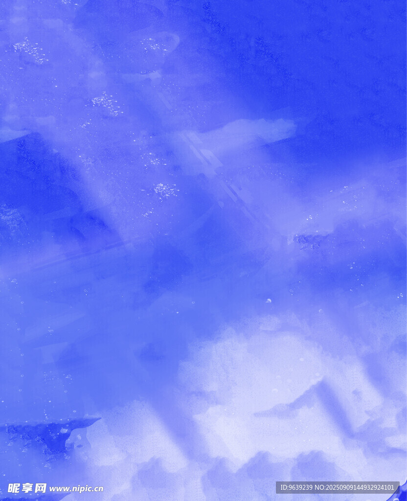 梦幻蓝色水彩天空背景