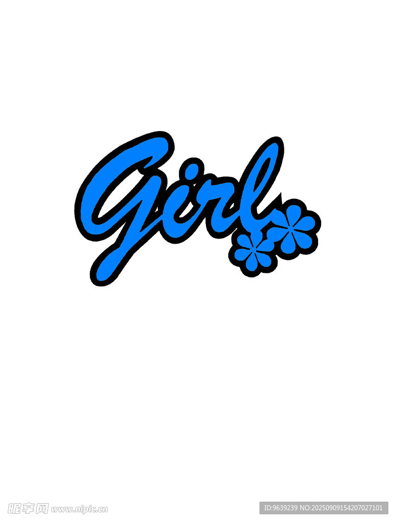 蓝色Girls标志设计