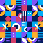 多彩几何抽象图案背景