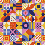 多彩几何图案拼接