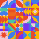多彩几何抽象图案设计