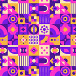 多彩几何抽象图案背景