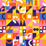 多彩几何抽象图案设计