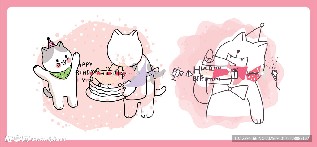可爱猫咪卡通插画