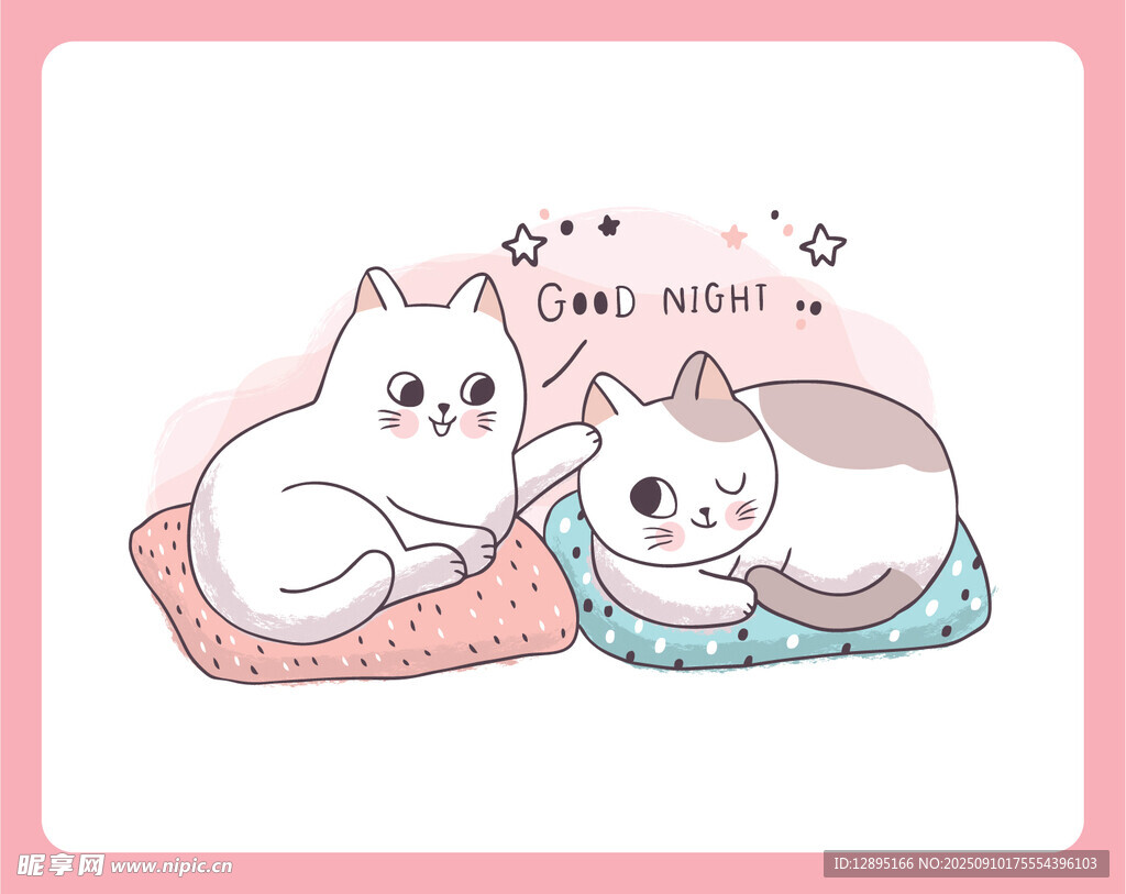 可爱猫咪依偎在一起
