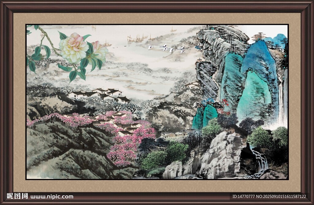 中式山水花鸟装饰画