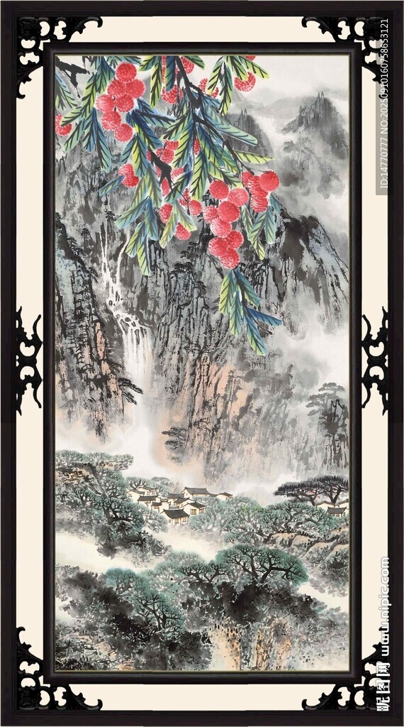 中式山水花卉装饰画