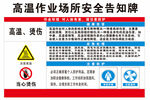 高温作业场所安全告知牌