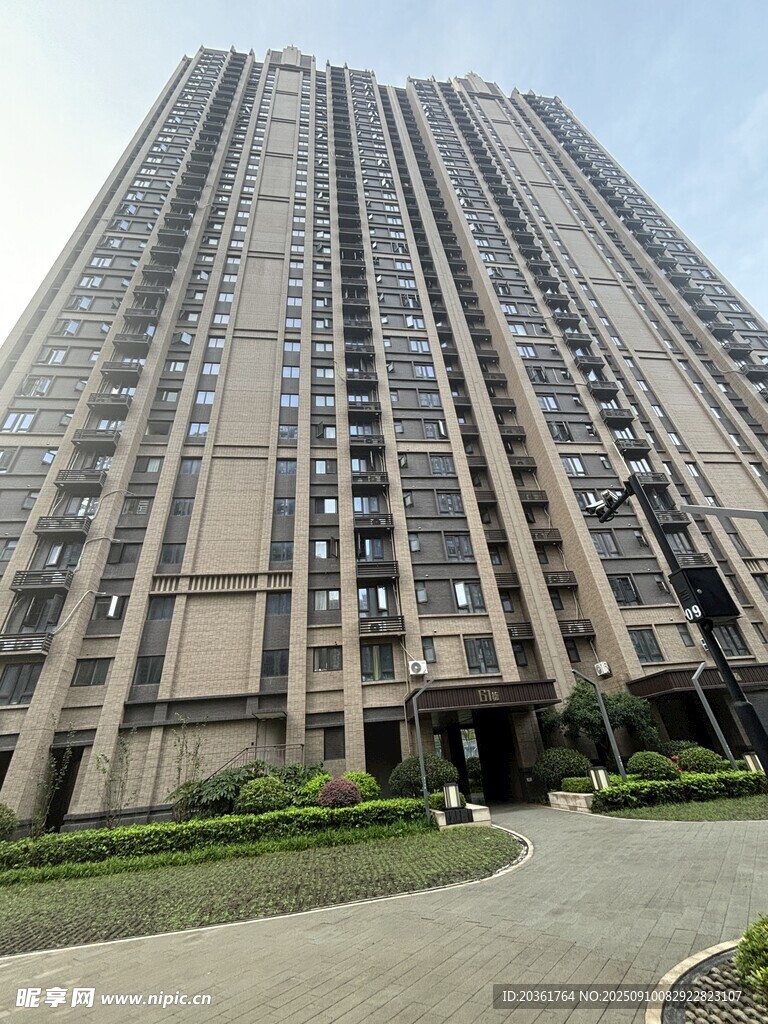 高层住宅楼外观景观