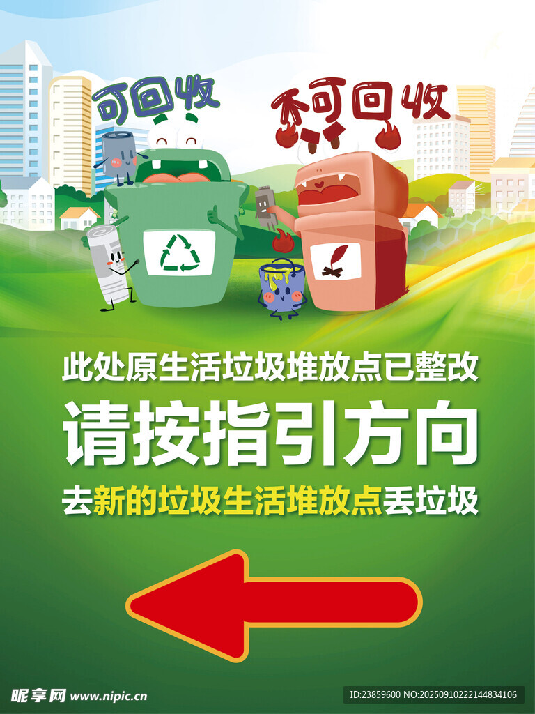 垃圾分类指引牌场景图