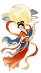 飞天神女伴明月起舞