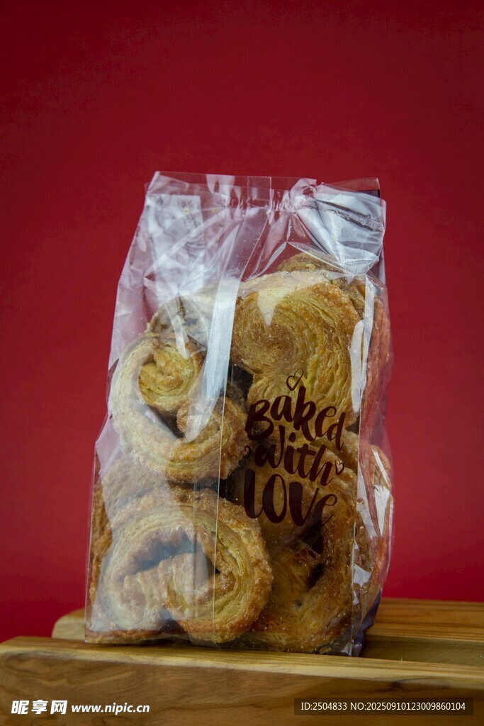 袋装美味饼干展示