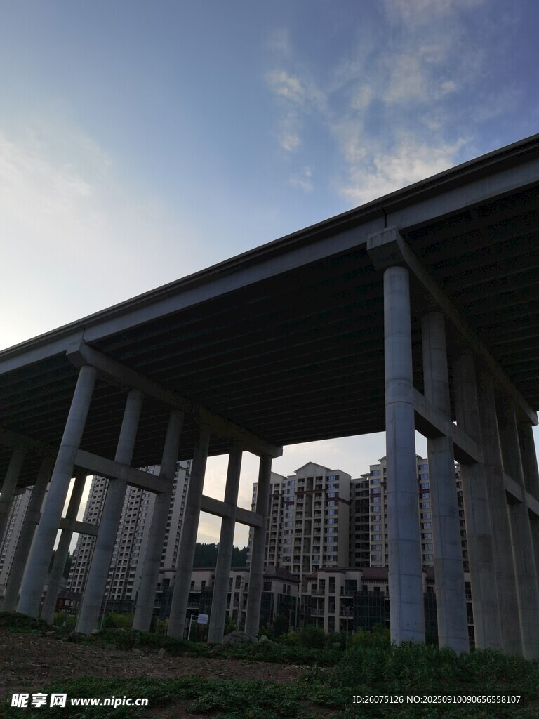 高架桥下的城市景象