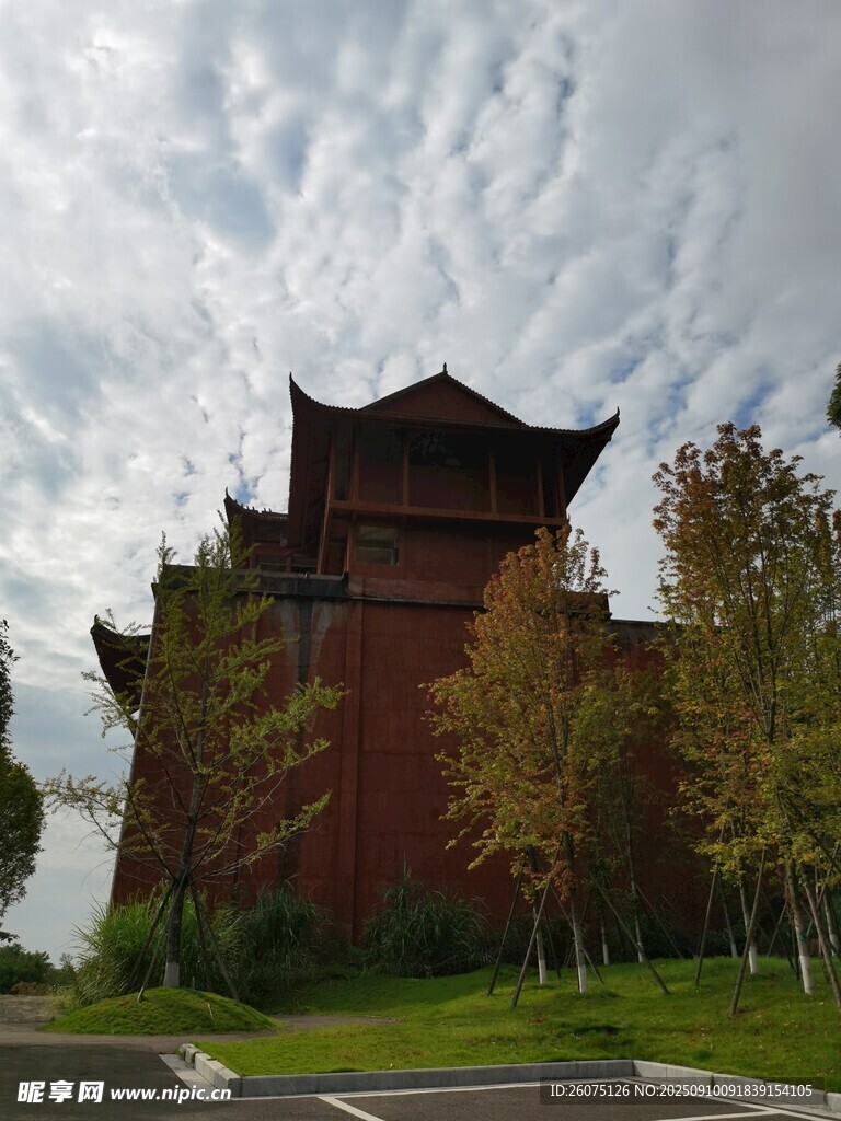 中式古建筑城楼风景