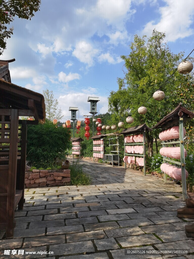 古雅庭院石板路景观