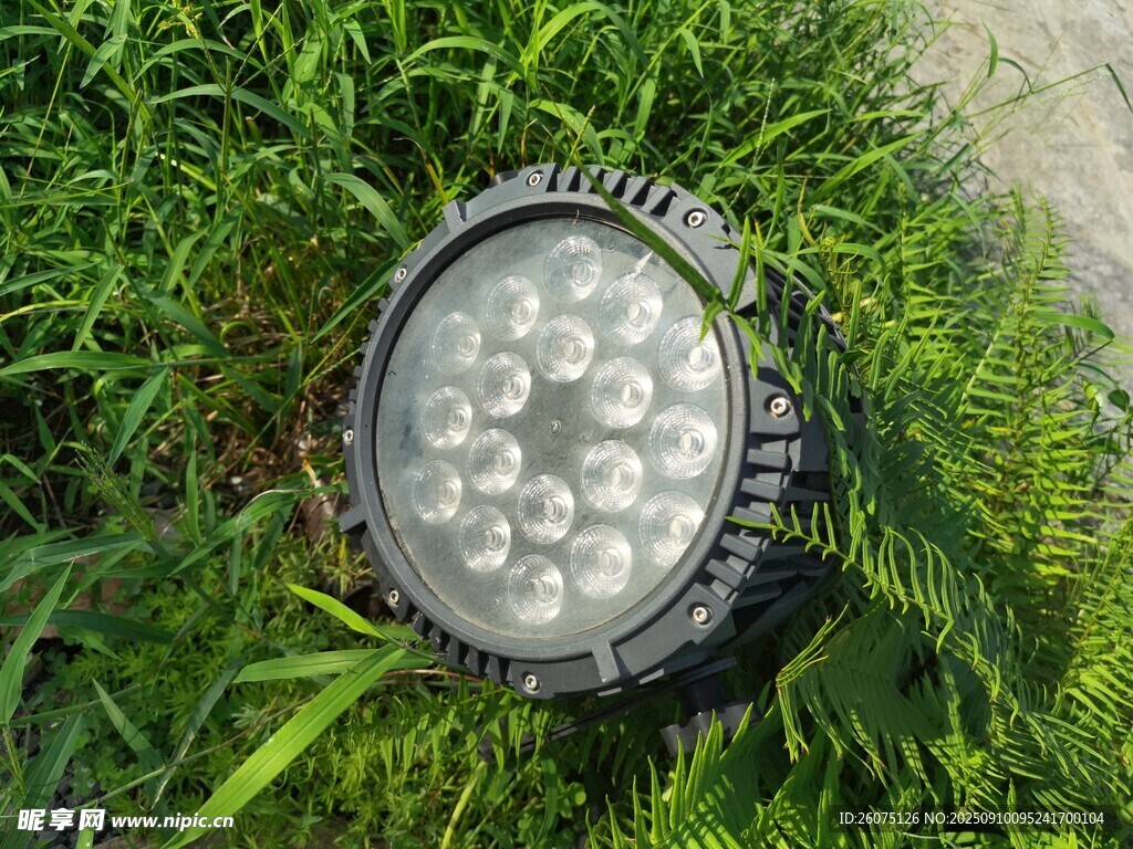 草地上的LED投光灯