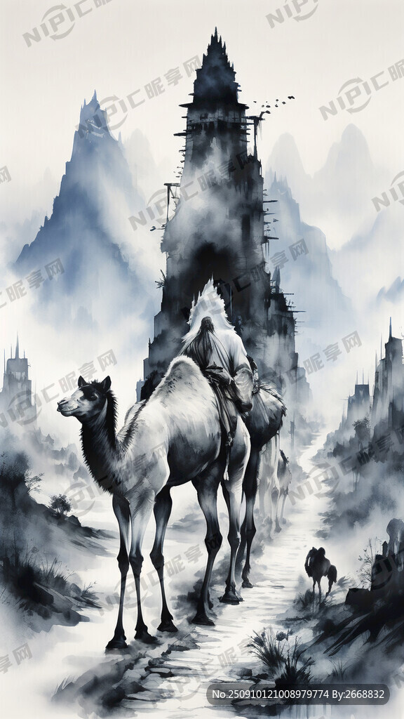 丝绸之路 有骆驼商队