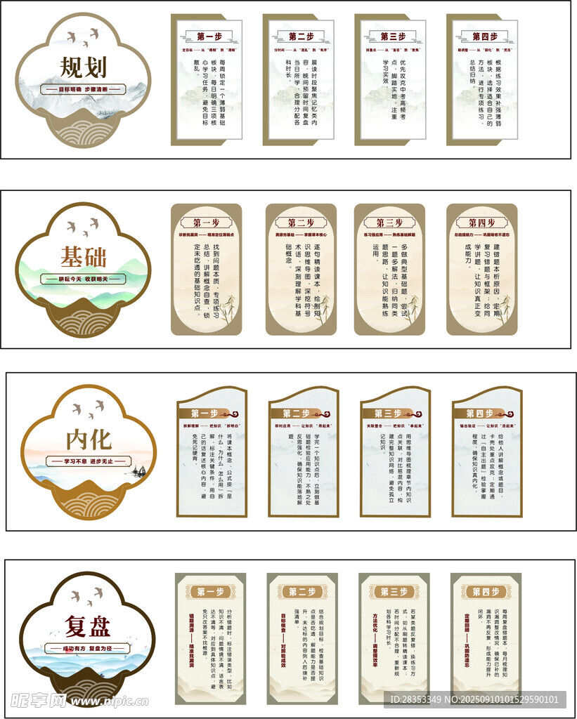 复古风格标语文化墙设计模板