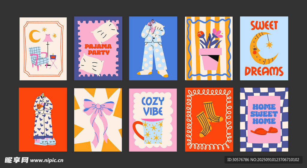 复古创意图案插图