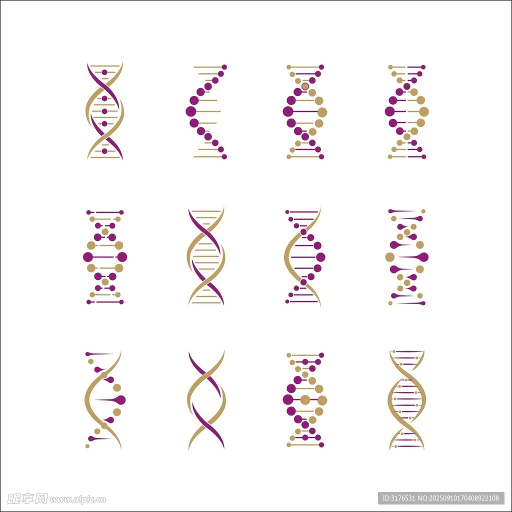 矢量基因分子原子结构图标