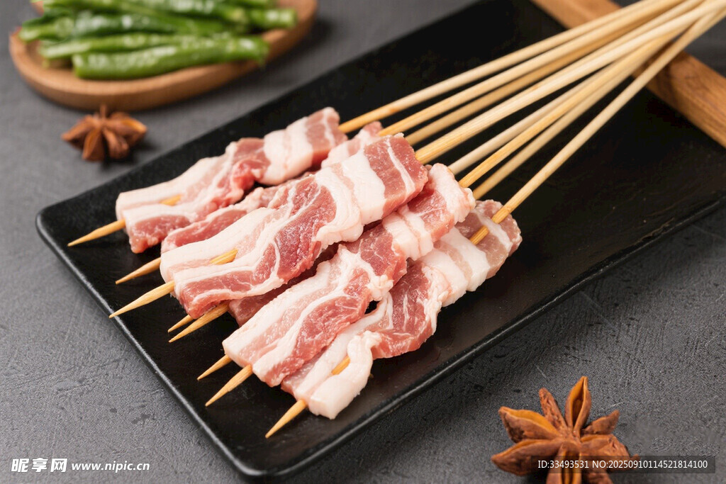 美味五花肉串