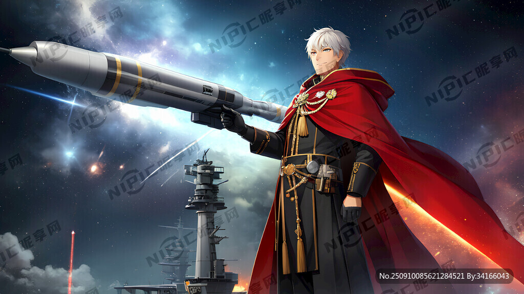 将领张飞 咧嘴 露牙红色披风