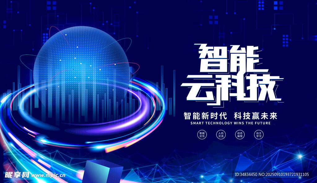 智能云体验科技背景图