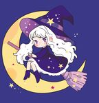 坐在月牙上的魔法少女 巫女  