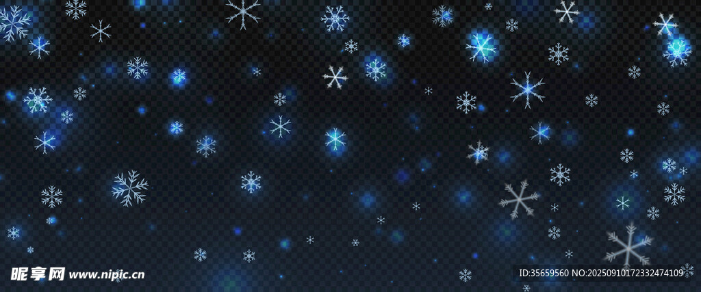 梦幻蓝色雪花背景图