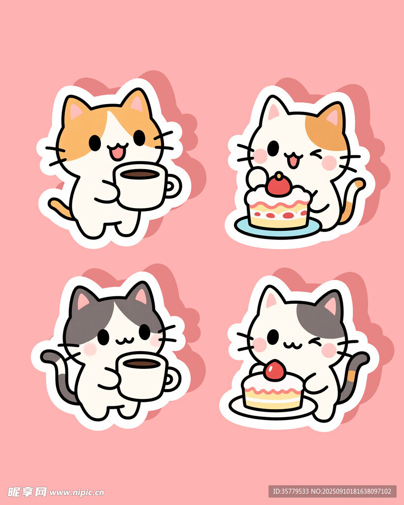 可爱猫咪贴纸