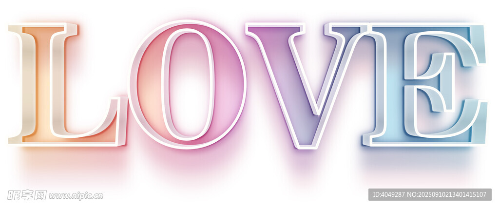 五彩立体纸盒LOVE字母