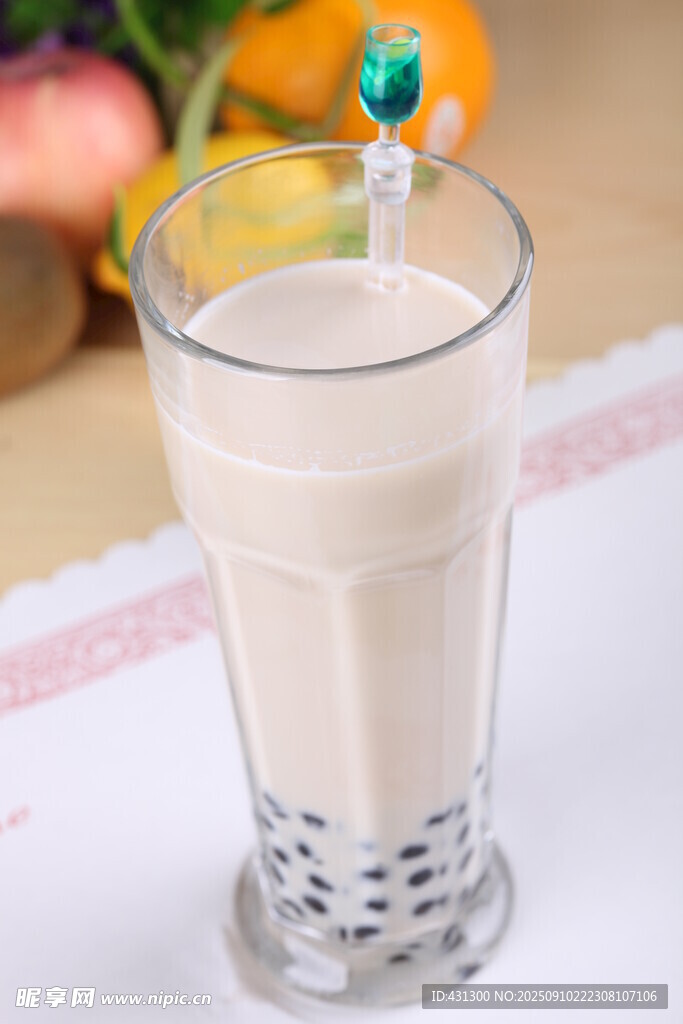 珍珠奶茶饮品特写