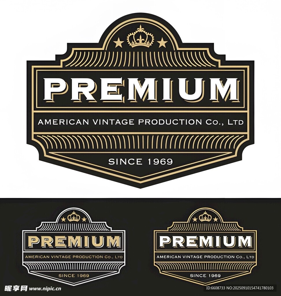 优质复古风格PREMIUM标志