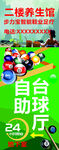 二楼台球厅多彩球场海报