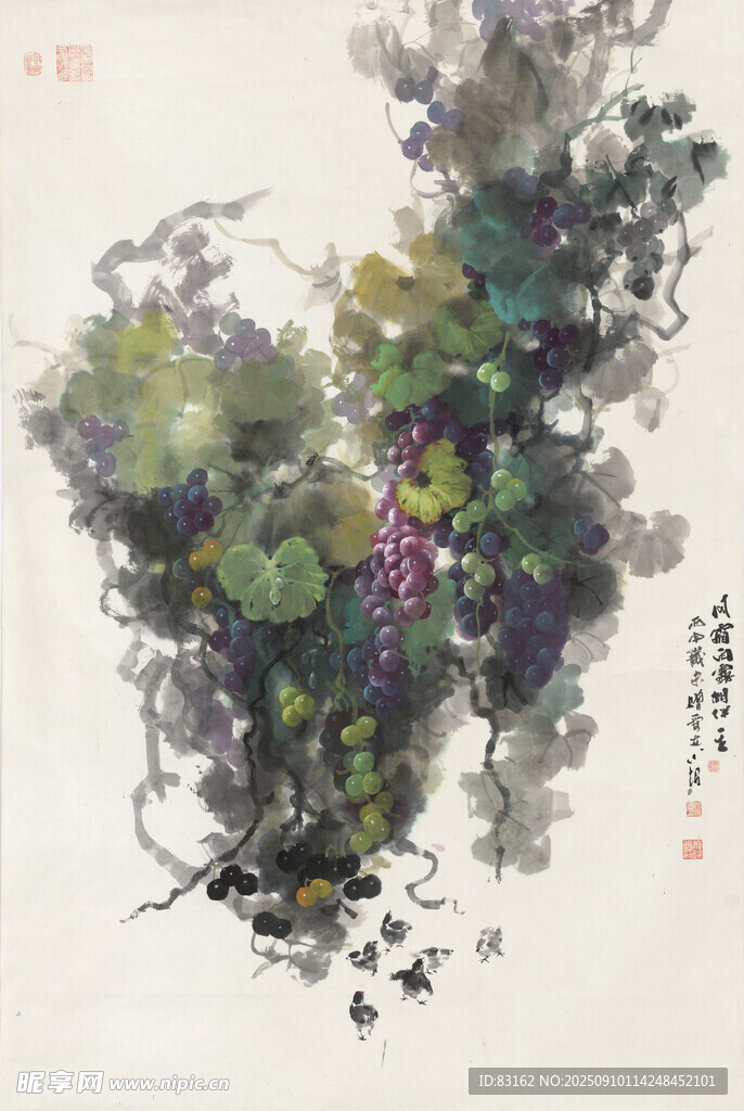水墨葡萄图