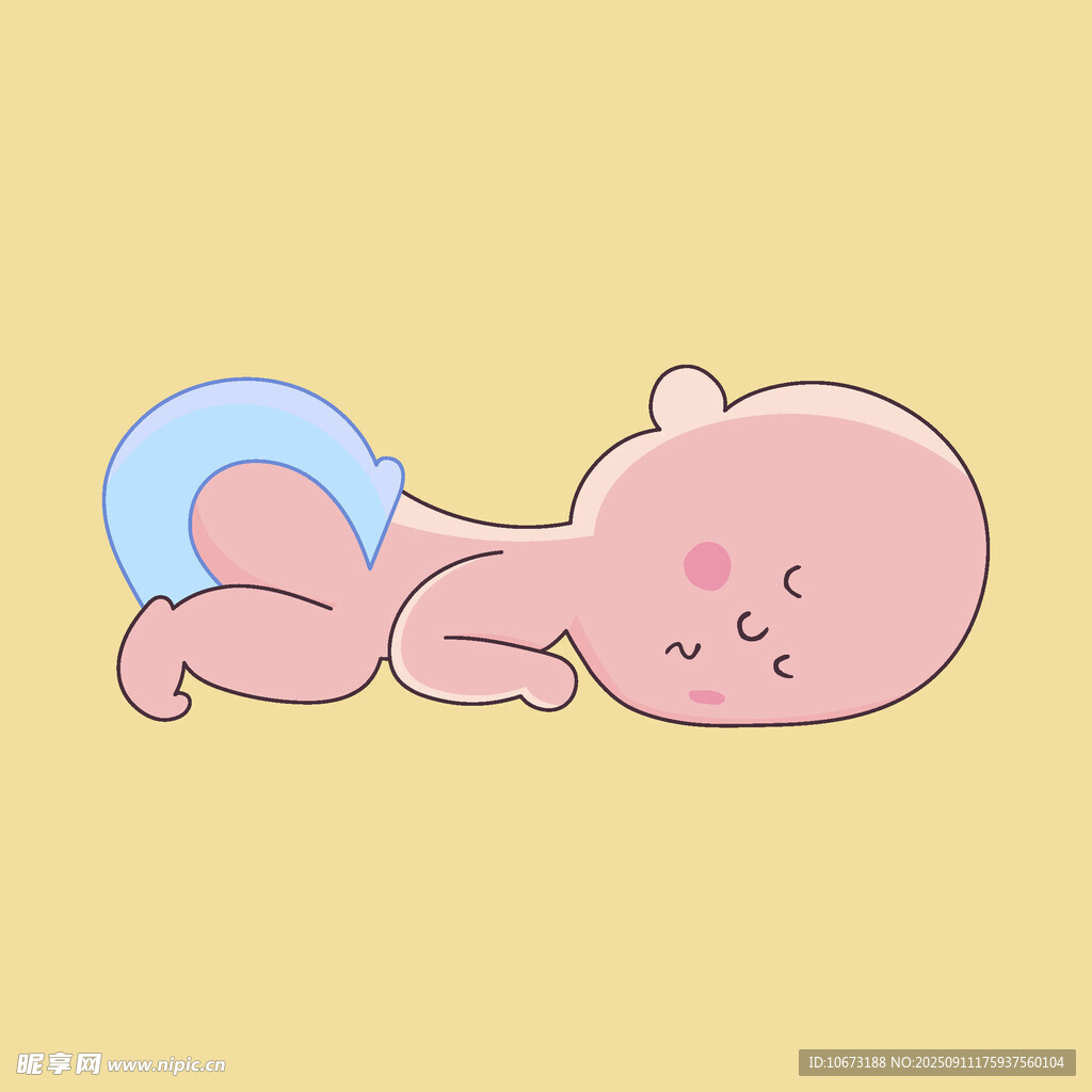 可爱胎儿插画