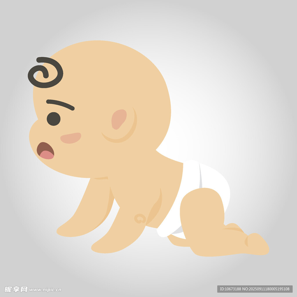 爬行的可爱小婴儿