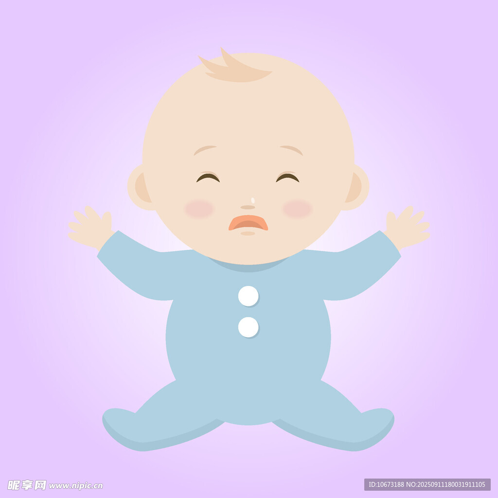 哭泣的可爱小婴儿